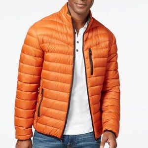 I.N.C. Men’s Down Packable Jacket in Orange, XL